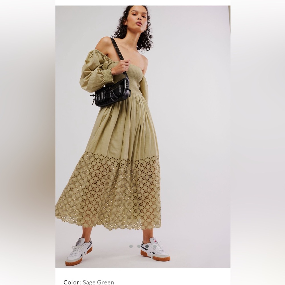 Perfect Storm midi dress in sage green